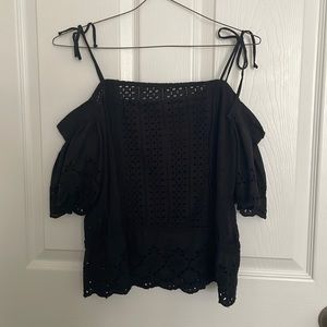 Black embroidery top